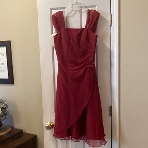 Burgundy chiffon formal dress